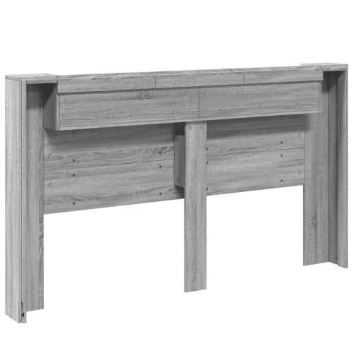 Ormarić za uzglavlje LED sivom sonomom 180x16,5x103,5 cm - Sivi hrast sonoma 180 x 16.5 x 103.5 cm 1 Cijena