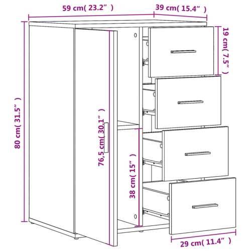 Komoda boja smeđeg hrasta 59x39x80 cm od konstruiranog drva - Smeđi hrast 1 Cijena