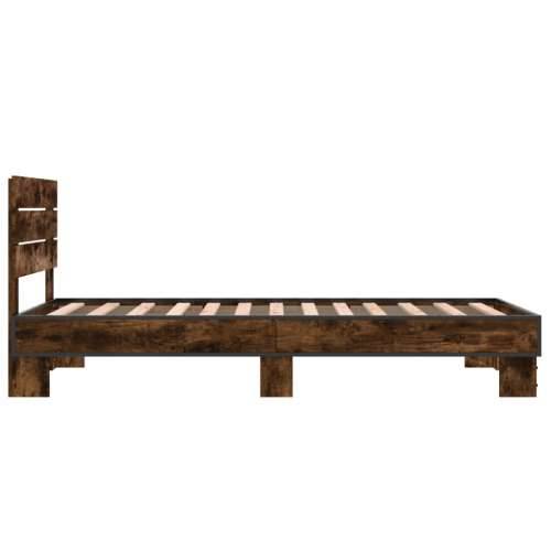 Okvir krevet boja hrasta 90 x 190 cm konstruirano drvo i metal - Dimljeni hrast 90 x 190 cm Cijena