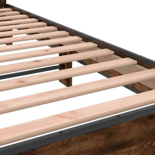 Okvir krevet boja hrasta 90 x 190 cm konstruirano drvo i metal - Dimljeni hrast 90 x 190 cm Cijena
