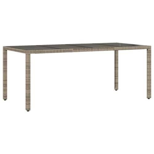 Vrtna garnitura - 7-dijelni vrtni blagovaonski set s jastucima poliratan i staklo - Siva 190 x 90 x 75 cm 6 Cijena