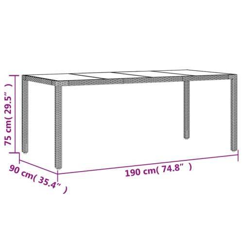 Vrtna garnitura - 7-dijelni vrtni blagovaonski set s jastucima poliratan i staklo - Siva 190 x 90 x 75 cm 6 Cijena