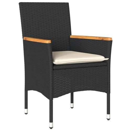 5-dijelna vrtna blagovaonski set s jastucima poliratan i bagrem - Crna 90 x 90 x 75 cm 4 Cijena