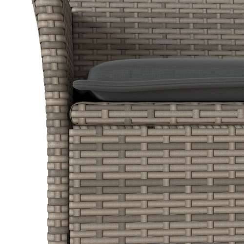 Vrtna garnitura - 5-dijelni vrtni blagovaonski set s jastucima poliratan i bagrem - Siva 150 x 90 x 75 cm 4 Cijena