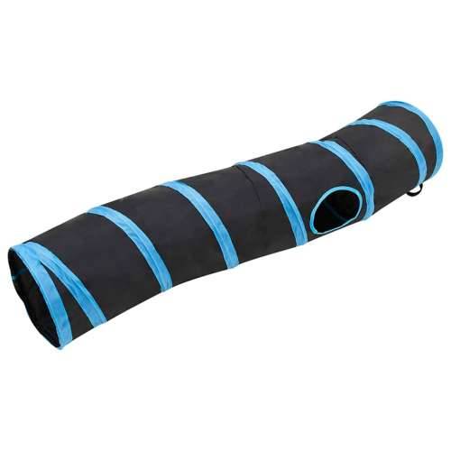 Tunel za mačke S-oblika crno-plavi 122 cm poliesterski - 1 U obliku slova S Cijena