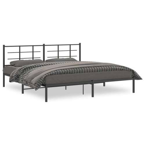 Metalni okvir za krevet s uzglavljem crni 193x203 cm - Crna 193 x 203 cm s uzglavljem Cijena