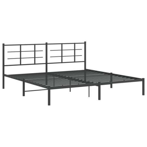 Metalni okvir za krevet s uzglavljem crni 193x203 cm - Crna 193 x 203 cm s uzglavljem Cijena