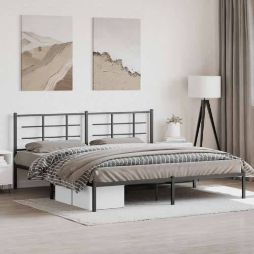 Metalni okvir za krevet s uzglavljem crni 193x203 cm - Crna 193 x 203 cm s uzglavljem Cijena