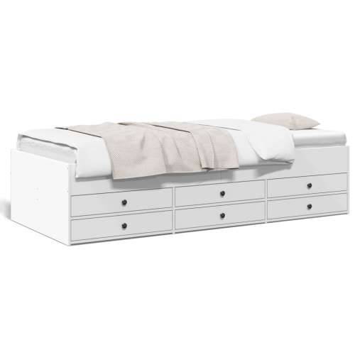 Dnevni krevet s ladicama bijeli 90 x 200 cm konstruirano drvo