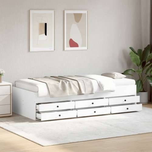 Dnevni krevet s ladicama bez madraca bijeli 90x200 cm - Bijela 90 x 200 cm Cijena