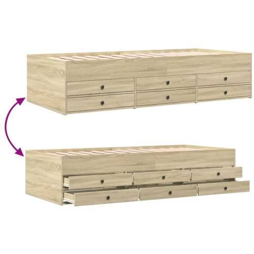 Dnevni krevet s ladicama bez madraca boja hrasta 90x200 cm - sonoma hrast 90 x 200 cm Cijena