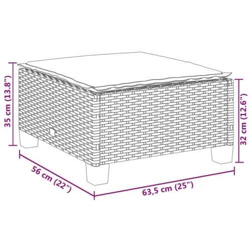 Vrtni tabure s jastukom sivi 63,5x56x32 cm od poliratana Cijena