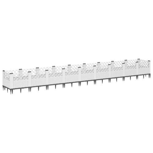 Vrtna sadilica s klinovima bijela 363,5 x 43,5 x 43,5 cm PP - Bijela 363,5 x 43,5 x 43,5 cm 1 Cijena