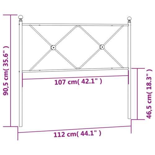 Metalno uzglavlje crno 107 cm - Crna 107 cm 1 Cijena