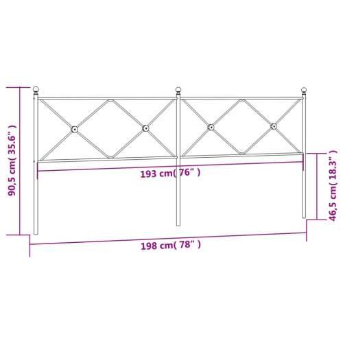 Metalno uzglavlje crno 193 cm - Crna 193 cm 1 Cijena