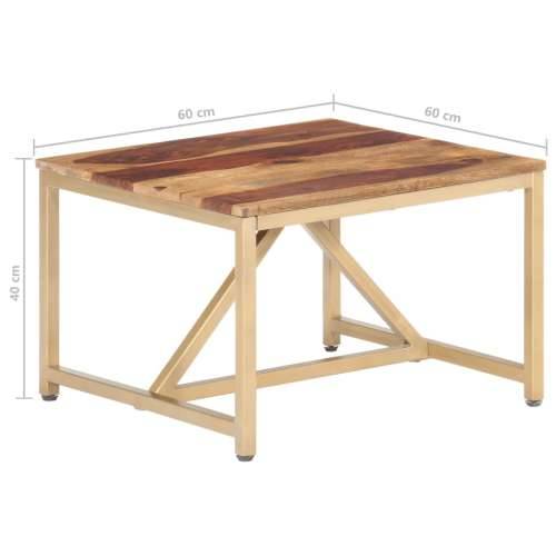 Bočni stolić 60 x 60 x 40 cm od masivnog drva - Smeđa 1 Cijena