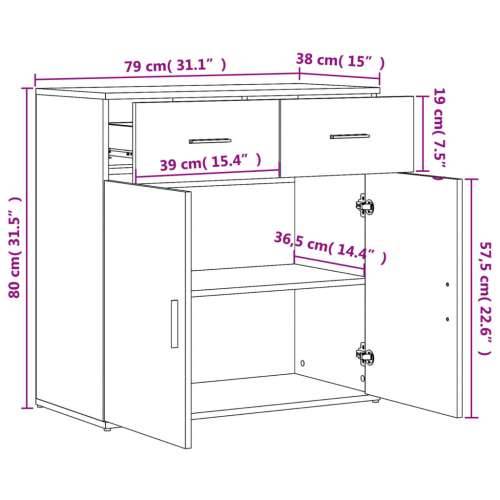 Komoda crna 79x38x80 cm od konstruiranog drva Cijena