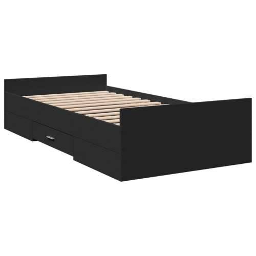 Okvir kreveta s ladicama crni 90 x 190 cm konstruirano drvo - Crna 90 x 190 cm Cijena