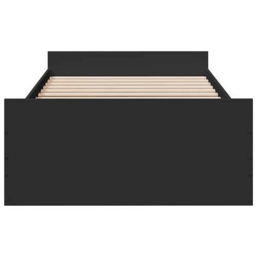Okvir kreveta s ladicama crni 90 x 190 cm konstruirano drvo - Crna 90 x 190 cm Cijena
