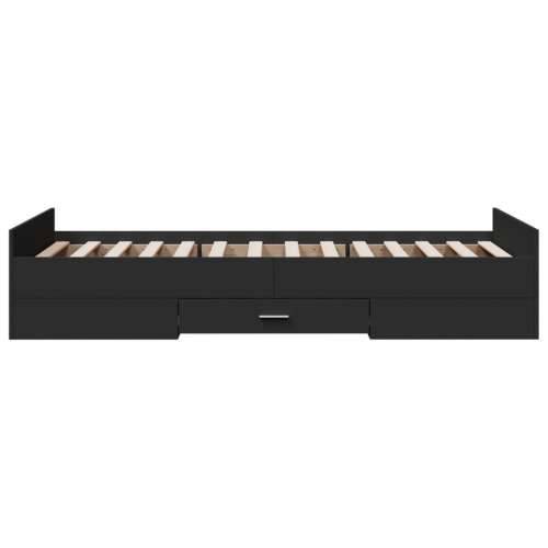Okvir kreveta s ladicama crni 90 x 190 cm konstruirano drvo - Crna 90 x 190 cm Cijena