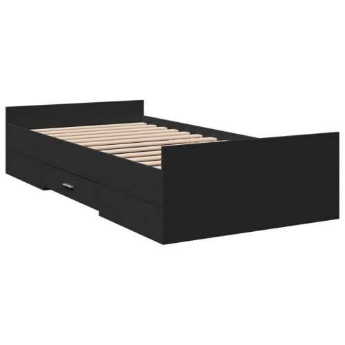 Okvir kreveta s ladicama crni 90 x 190 cm konstruirano drvo - Crna 90 x 190 cm Cijena
