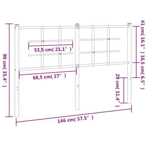 Metalno uzglavlje crno 140 cm - Crna 140 cm 1 Cijena