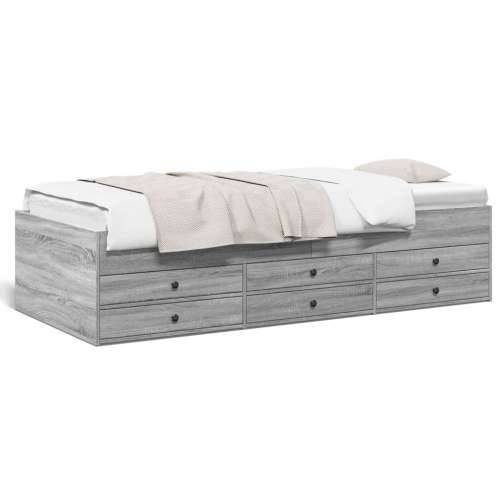 Dnevni krevet s ladicama bez madraca siva boja hrasta 90x200 cm - Sivi hrast sonoma 90 x 200 cm Cijena