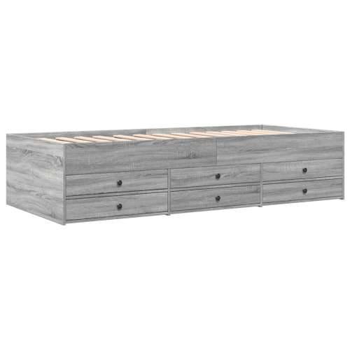 Dnevni krevet s ladicama bez madraca siva boja hrasta 90x200 cm - Sivi hrast sonoma 90 x 200 cm Cijena
