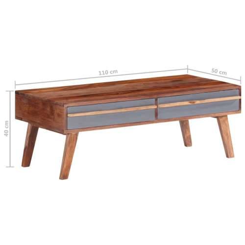 Stolić za kavu sivi 110 x 50 x 40 cm od masivnog drva Cijena
