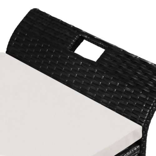 Klupa za pohranu s jastukom 138 cm poliratan crna - Crna 138 x 50 x 60 cm 1 Cijena