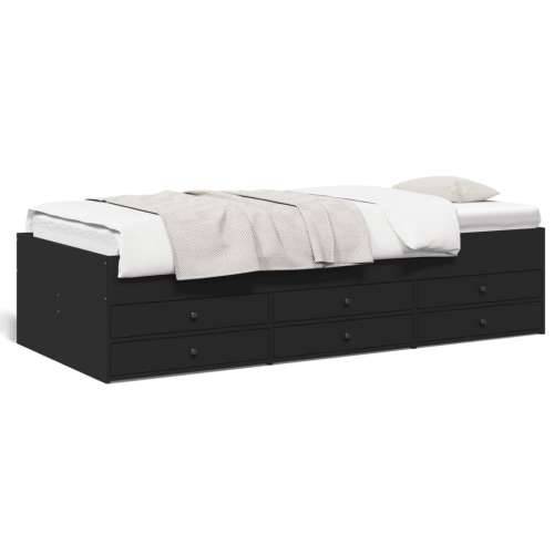 Dnevni krevet s ladicama bez madraca crni 90x200 cm - Crna 90 x 200 cm Cijena