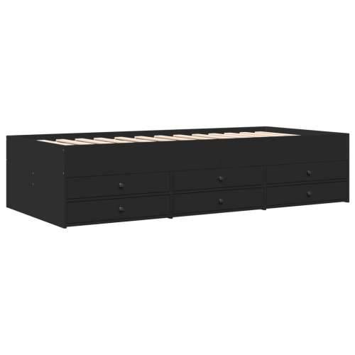Dnevni krevet s ladicama bez madraca crni 90x200 cm - Crna 90 x 200 cm Cijena