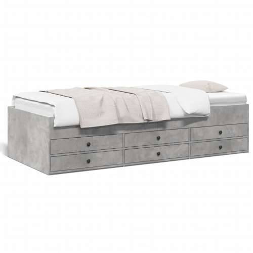 Dnevni krevet s ladicama bez madraca siva boja betona 90x200 cm - Beton siva 90 x 200 cm Cijena