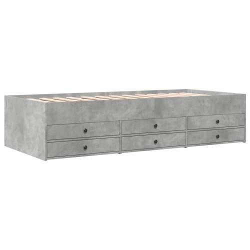 Dnevni krevet s ladicama bez madraca siva boja betona 90x200 cm - Beton siva 90 x 200 cm Cijena