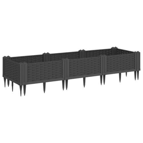 Vrtna sadilica s klinovima crna 125 x 40 x 28,5 cm PP - Crna 125 x 40 x 28,5 cm 1 Cijena
