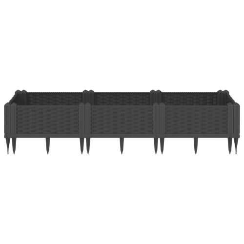 Vrtna sadilica s klinovima crna 125 x 40 x 28,5 cm PP - Crna 125 x 40 x 28,5 cm 1 Cijena