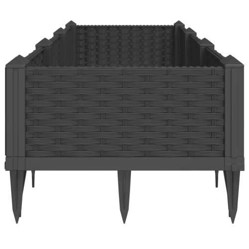 Vrtna sadilica s klinovima crna 125 x 40 x 28,5 cm PP - Crna 125 x 40 x 28,5 cm 1 Cijena