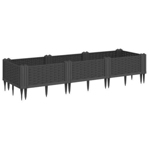 Vrtna sadilica s klinovima crna 125 x 40 x 28,5 cm PP - Crna 125 x 40 x 28,5 cm 1 Cijena