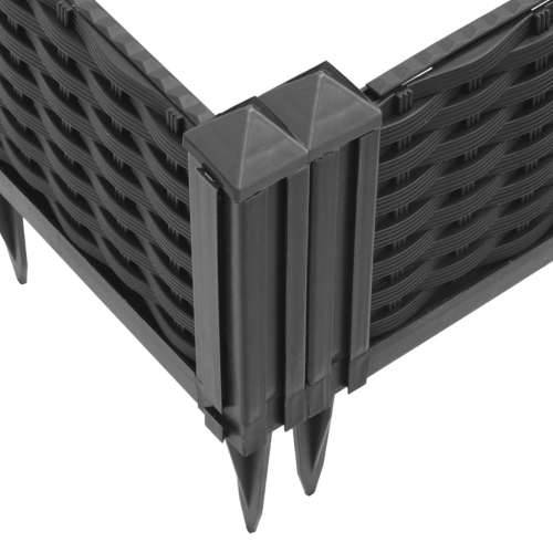 Vrtna sadilica s klinovima crna 125 x 40 x 28,5 cm PP - Crna 125 x 40 x 28,5 cm 1 Cijena
