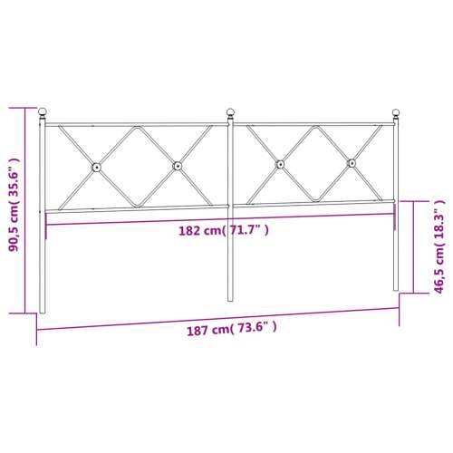 Metalno uzglavlje crno 180 cm - Crna 180 cm 1 Cijena