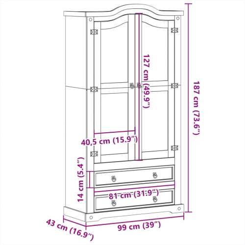 Vitrina sa staklom Corona 99x43x187 cm masivna borovina Cijena