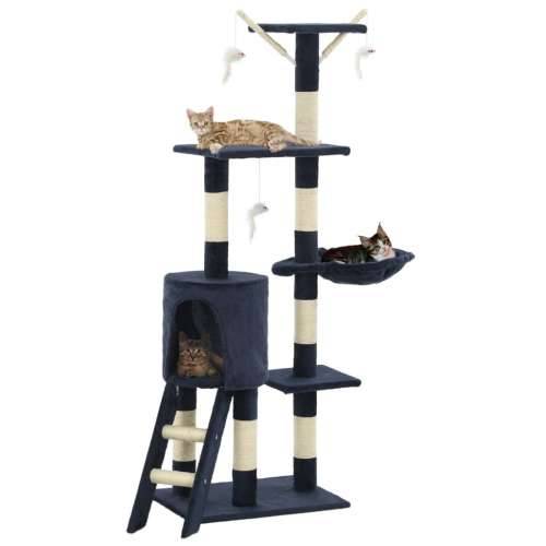 Penjalica za mačke sa stupovima za grebanje od sisala 138 cm tamnoplava