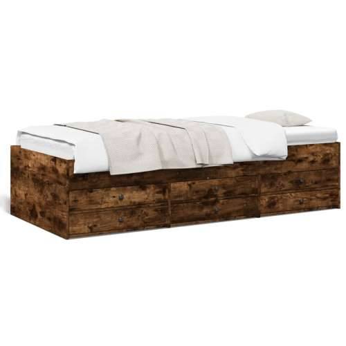 Dnevni krevet s ladicama bez madraca boja hrasta 90x200 cm - Dimljeni hrast 90 x 200 cm Cijena