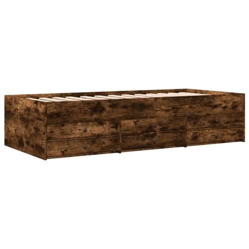 Dnevni krevet s ladicama bez madraca boja hrasta 90x200 cm - Dimljeni hrast 90 x 200 cm Cijena