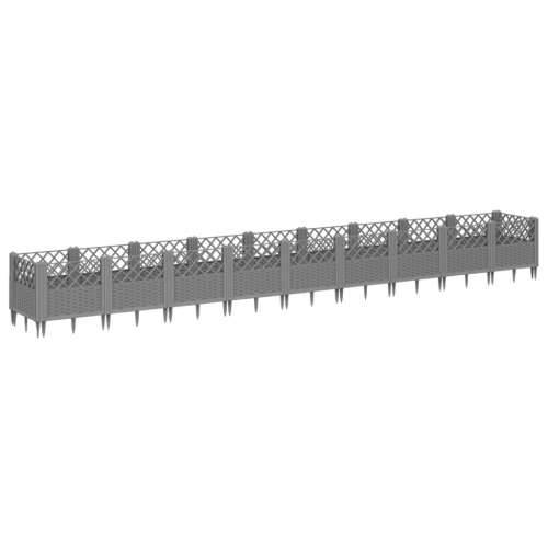 Vrtna sadilica s klinovima svjetlosiva 363,5x43,5x43,5 cm PP - Svjetlosiva 363,5 x 43,5 x 43,5 cm 1 Cijena