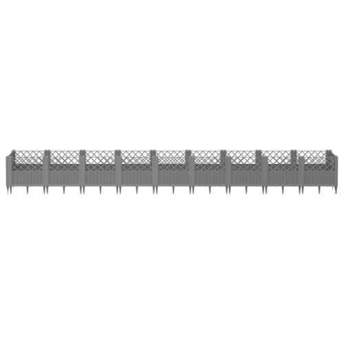 Vrtna sadilica s klinovima svjetlosiva 363,5x43,5x43,5 cm PP - Svjetlosiva 363,5 x 43,5 x 43,5 cm 1 Cijena