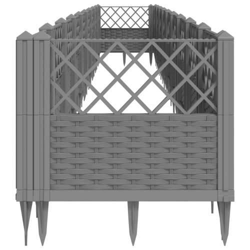 Vrtna sadilica s klinovima svjetlosiva 363,5x43,5x43,5 cm PP - Svjetlosiva 363,5 x 43,5 x 43,5 cm 1 Cijena