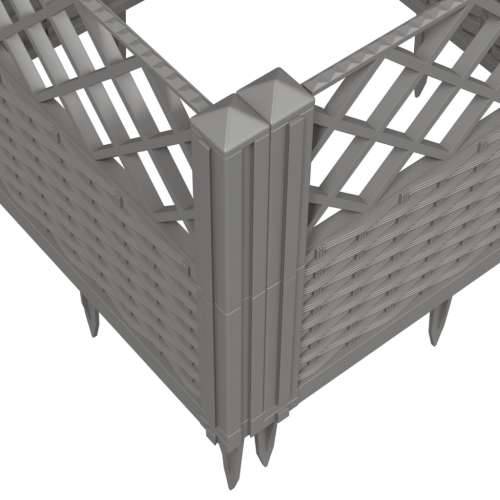 Vrtna sadilica s klinovima svjetlosiva 363,5x43,5x43,5 cm PP - Svjetlosiva 363,5 x 43,5 x 43,5 cm 1 Cijena