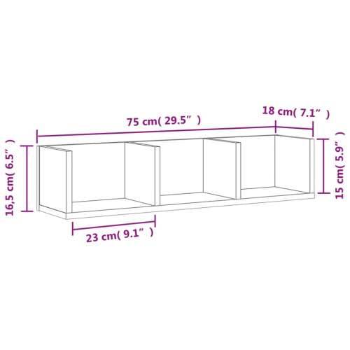 Zidni ormarić boja betona 75x18x16,5 cm od konstruiranog drva - Beton siva 75 x 18 x16,5 cm 1 Cijena