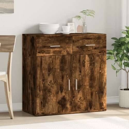 Komoda boja dimljenog hrasta 79x38x80 cm konstruirano drvo - Dimljeni hrast 1 Cijena